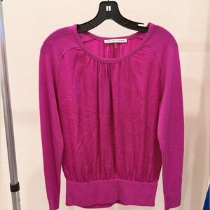 Trina Turk Hot Pink Silk and Wool Top
